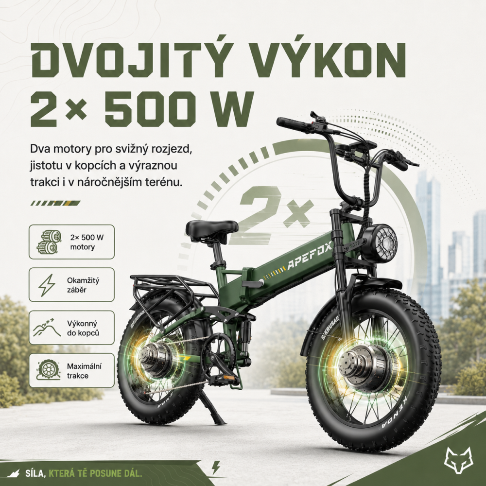 APEFOX RH20 dvojitý motor 2x 500 W