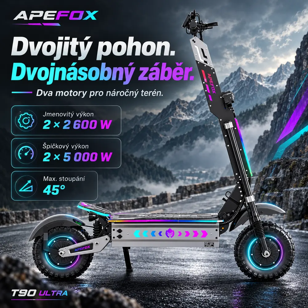 APEFOX T90 Ultra motory a pohon