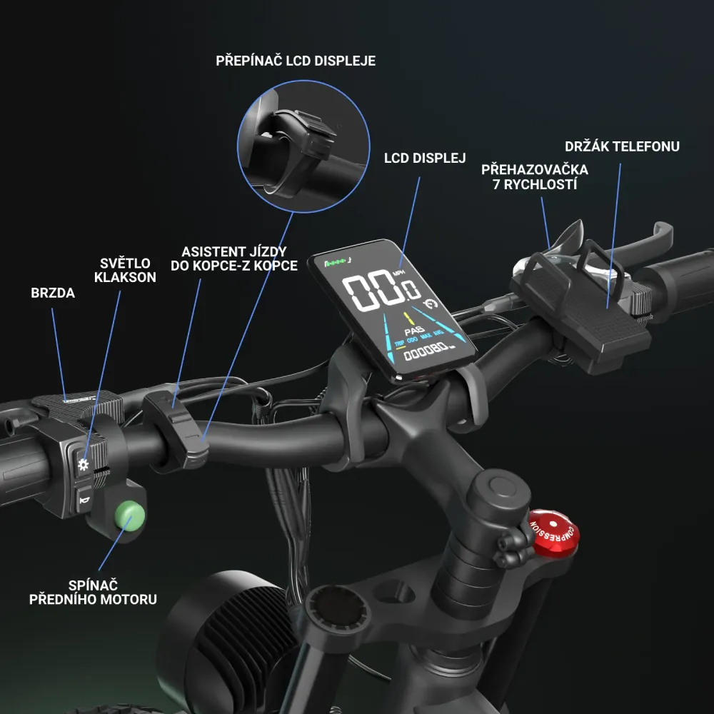 Fatbike Beach Cruiser S1 - popis řidítek