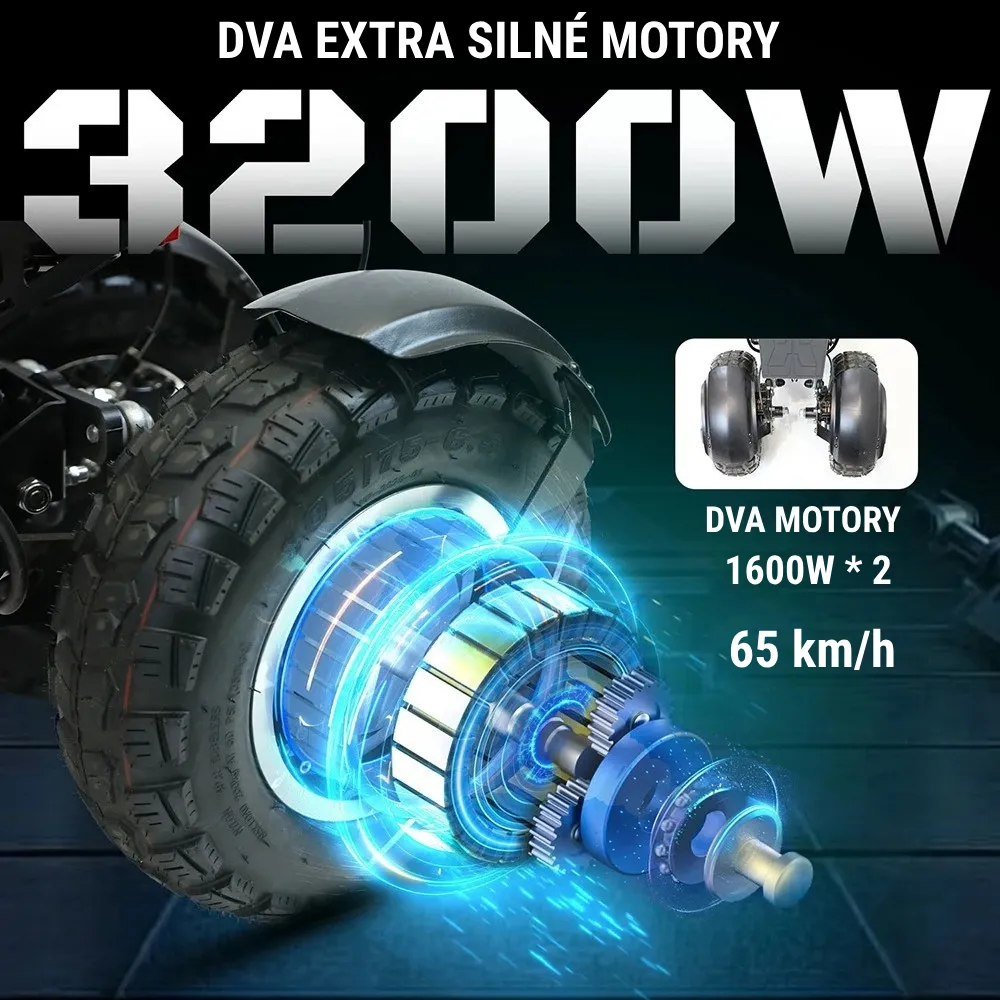 Extrémně výkonná tříkolová elektrokoloběžka OOTD T30