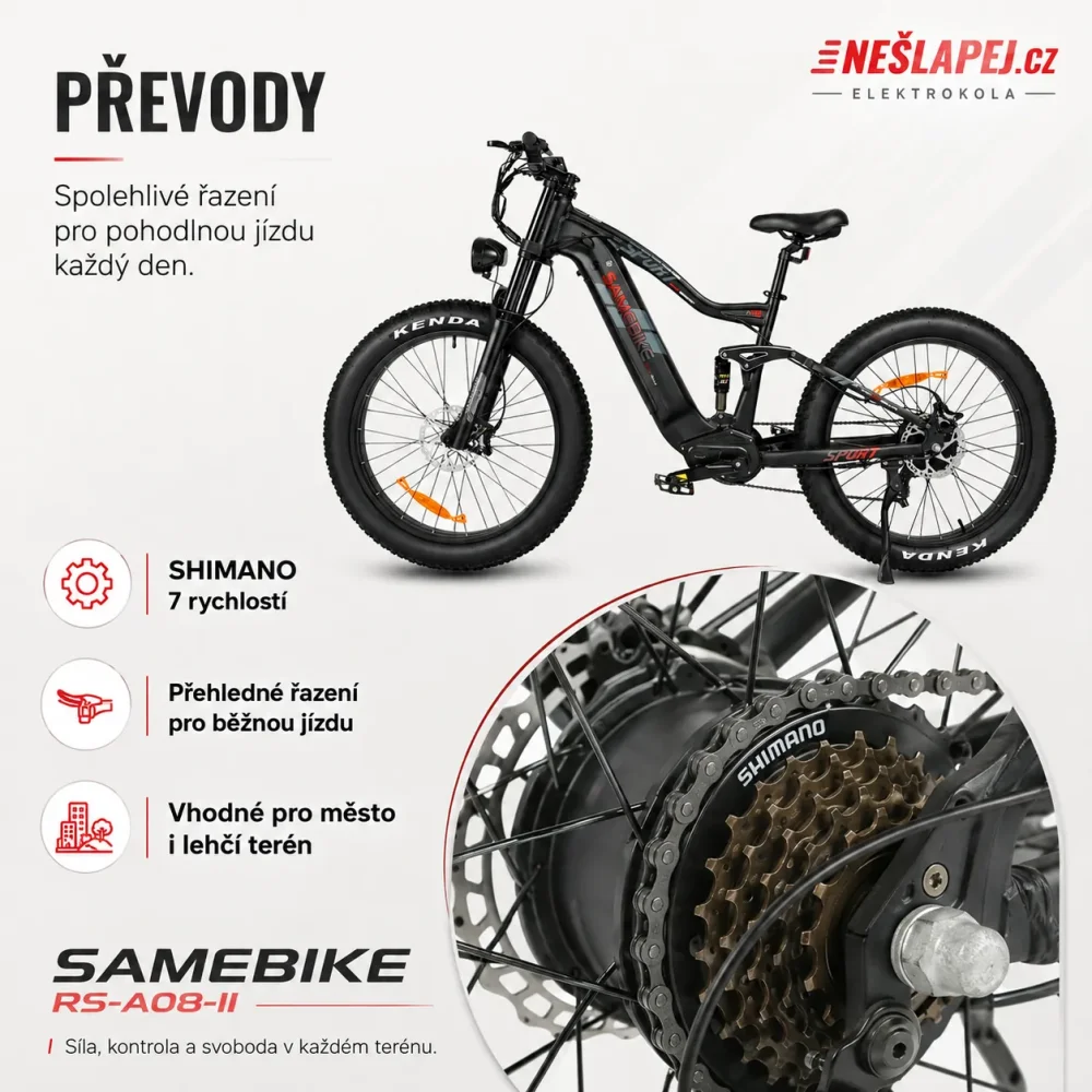 SAMEBIKE RS-A08-II hydraulické kotoučové brzdy 180 mm