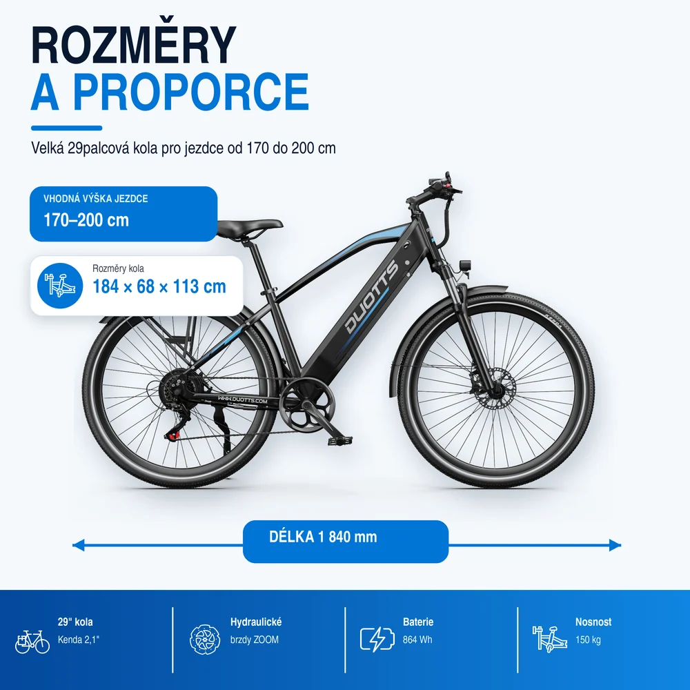 DUOTTS C29 Max rozměry
