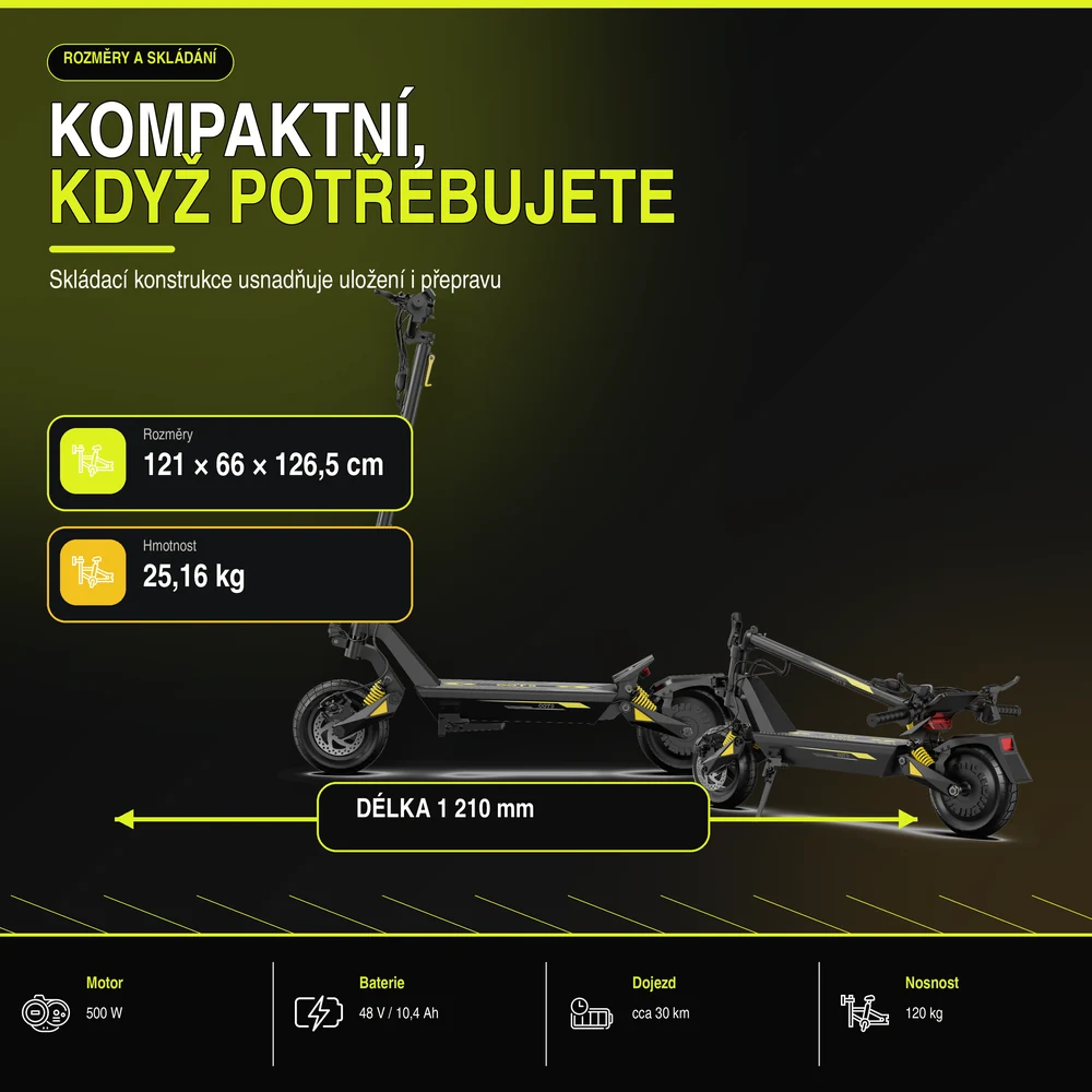 OOTD T08 rozměry a skládání