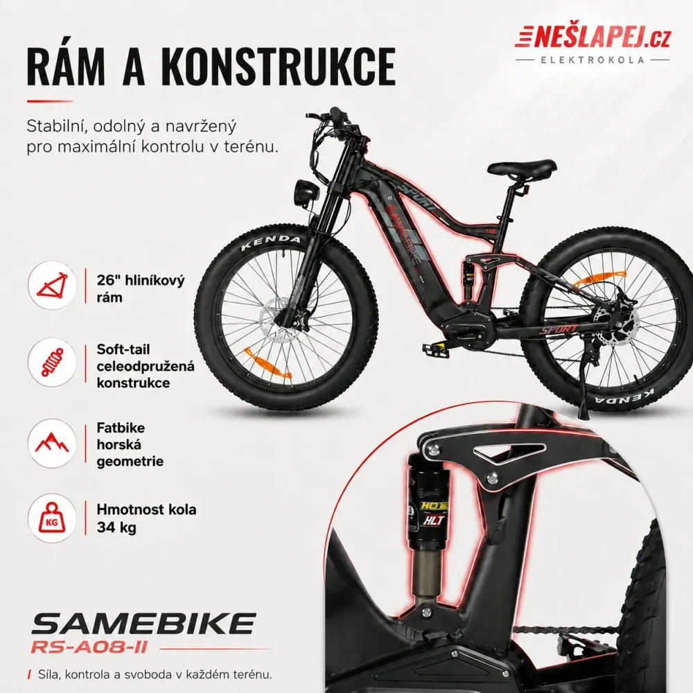 SAMEBIKE RS-A08-II přední světlo