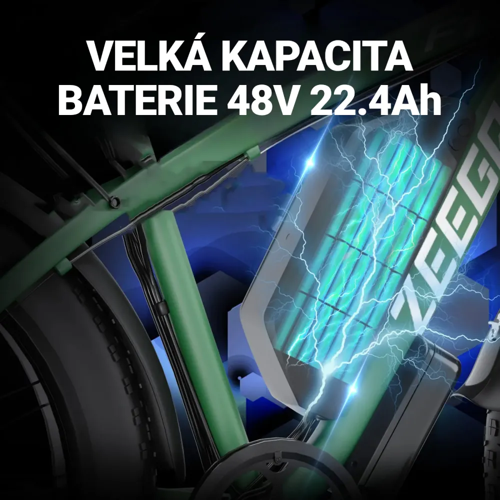 Fatbike Beach Cruiser F1 AWD - velká kapacita baterie