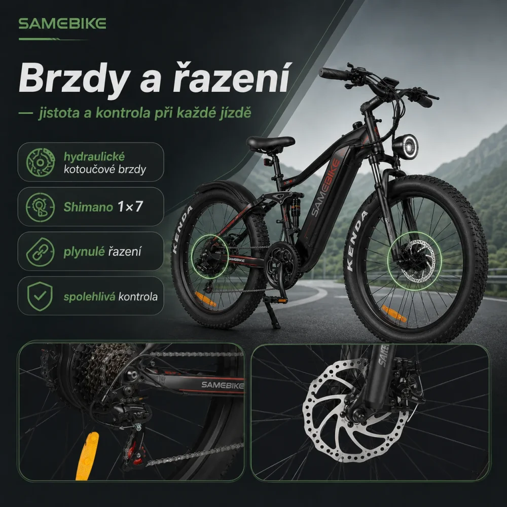 SAMEBIKE XD26-II hydraulické brzdy a řazení Shimano
