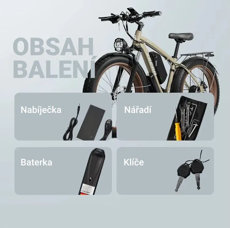 Fatbike Beach Cruiser F1 - obsah balení