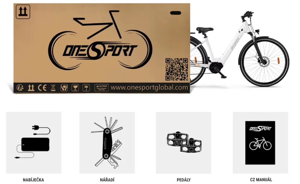 ONESPORT OT07 - dokonalé městské elektrokolo - obsah balení