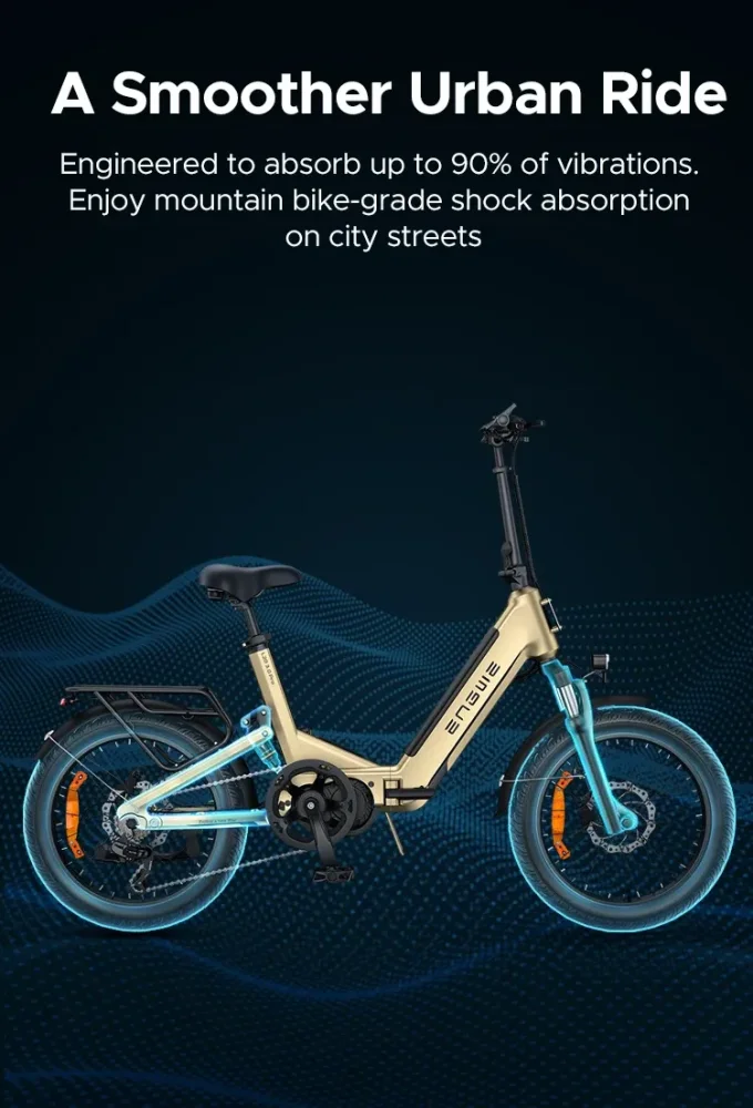 ENGWE M20 (13Ah): Stylový E-bike s duálním odpružením pro každodenní dobrodružství