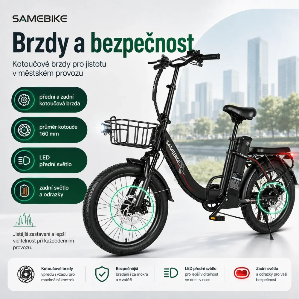 SAMEBIKE CY20 PRO kotoučové brzdy