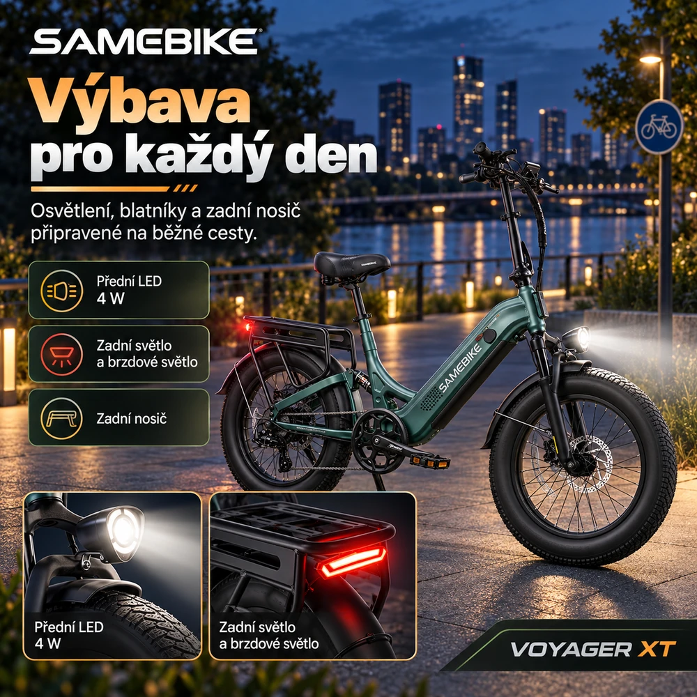 SAMEBIKE Voyager XT praktická výbava