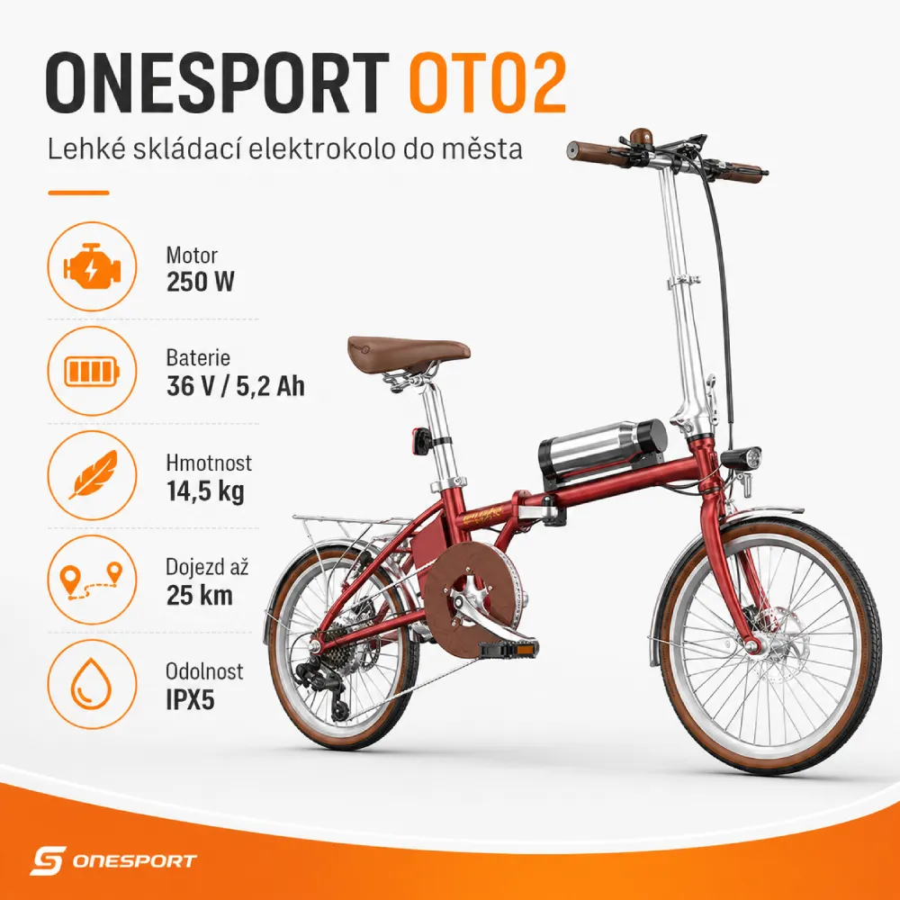 ONESPORT OT02 lehké skládací elektrokolo do města