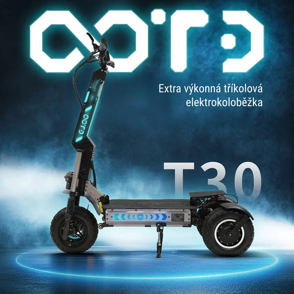 Extrémně výkonná tříkolová elektrokoloběžka OOTD T30