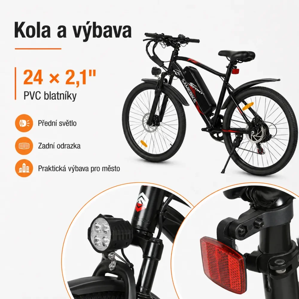 SAMEBIKE EBE2 kola a výbava