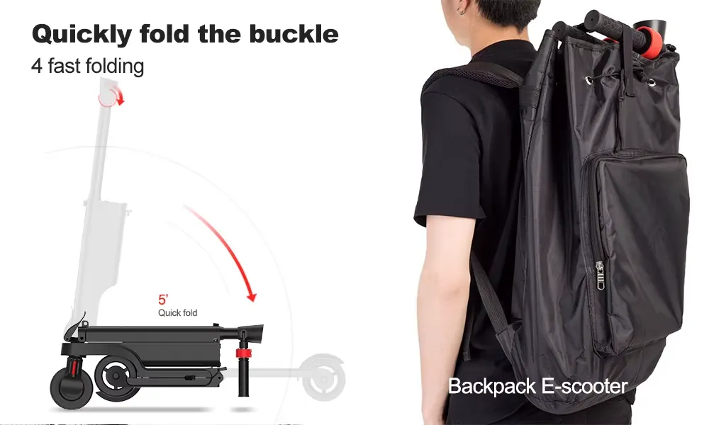 KIXIN HX X6: Ultra-kompaktní skládací elektrokoloběžka s vyjímatelnou baterií a batohem