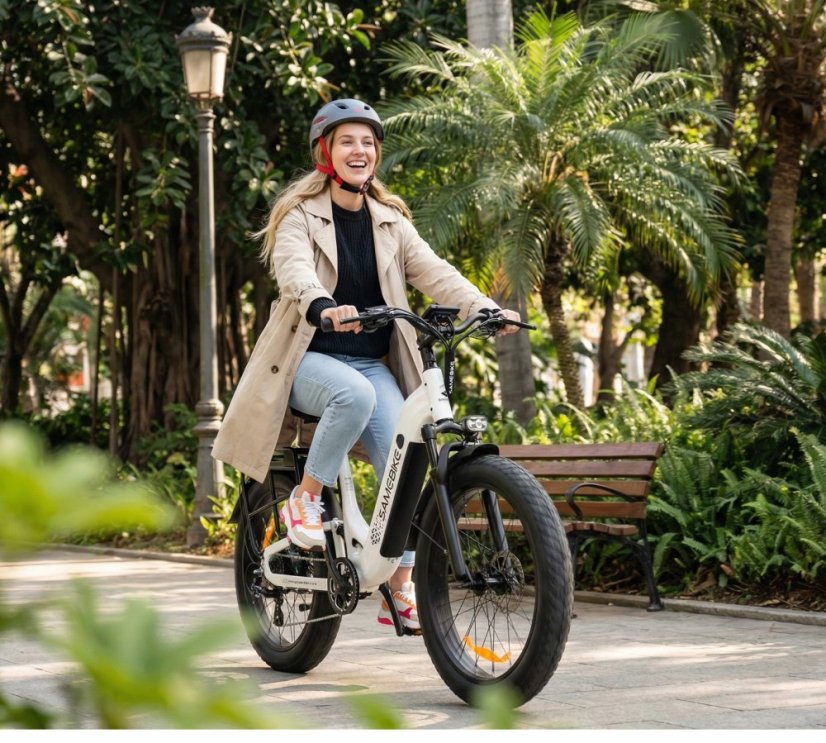 Dámské fatbike elektrokolo SAMEBIKE CREST 48V 20Ah - Barva: Černá