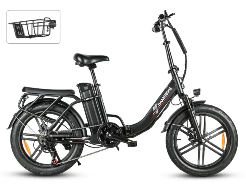 Skládací městské elektrokolo SAMEBIKE CY20 Pro - Barva: Černá