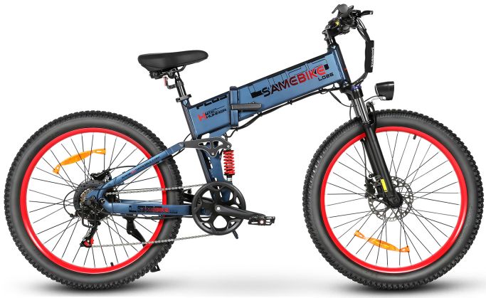 Skládací elektrokolo SAMEBIKE LO26-Plus - Barva: Modrá