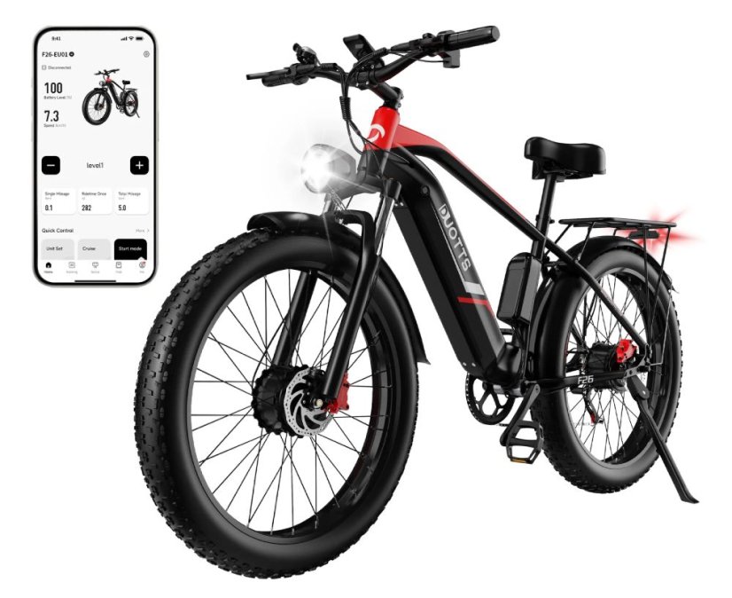 Elektrické kolo se dvěma motory DUOTTS F26 - Barva: Černá