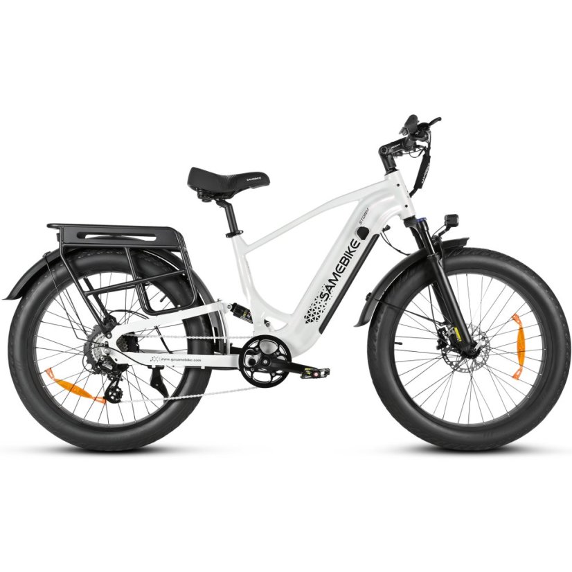 Výkonné fatbike elektrokolo SAMEBIKE STORM 48V 20Ah - Barva: Bílá