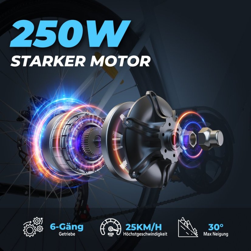Stylové městské elektrokolo VARUN C7007 - Barva: Modrá