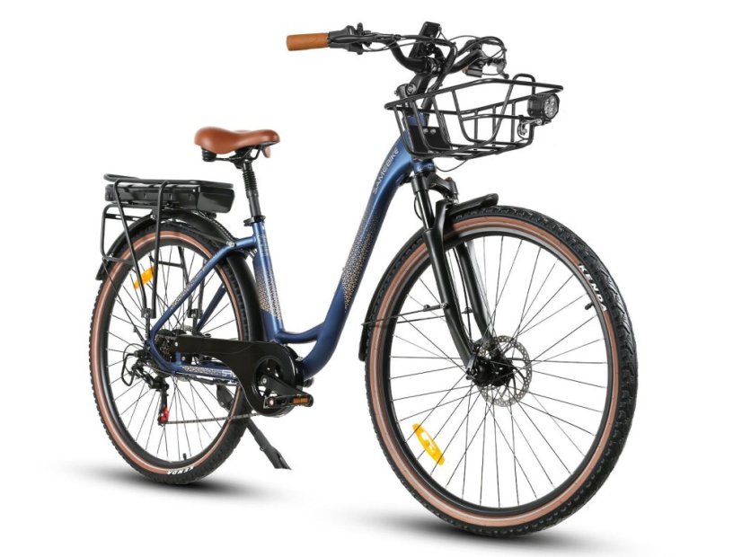 Elegantní městské retro elektrokolo SAMEBIKE RS-A07 - Barva: Tyrkysová