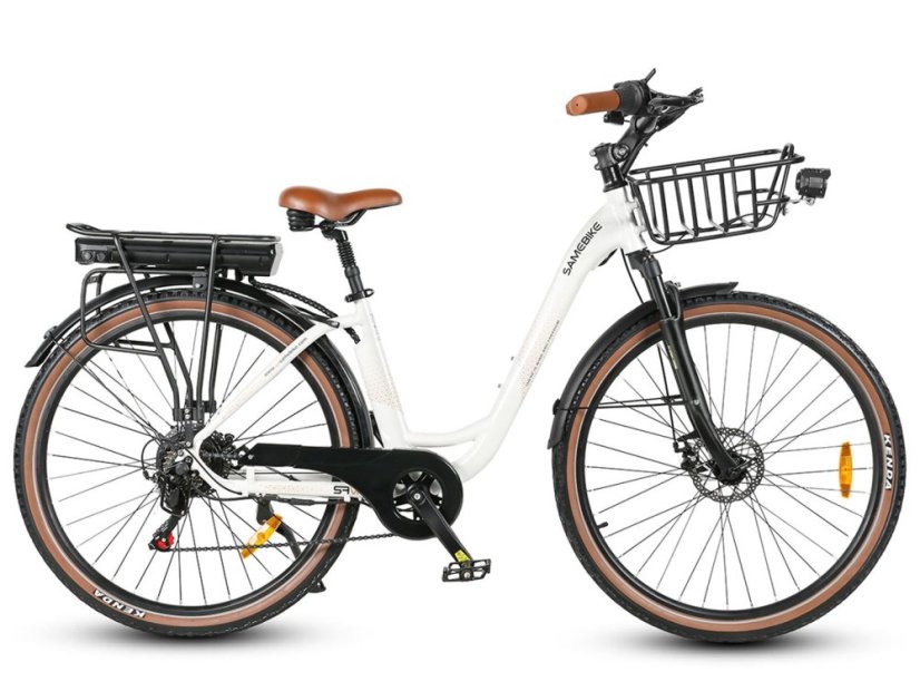 Elegantní městské retro elektrokolo SAMEBIKE RS-A07 - Barva: Tyrkysová