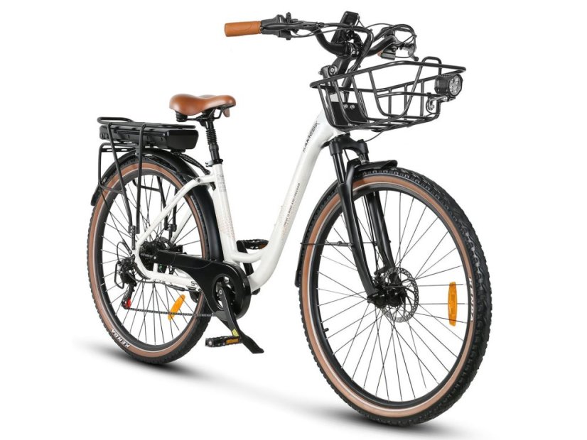 Elegantní městské retro elektrokolo SAMEBIKE RS-A07 - Barva: Tyrkysová
