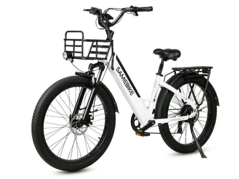 Robustní městské elektrokolo SAMEBIKE RS-A01 Plus - Barva: Bílá
