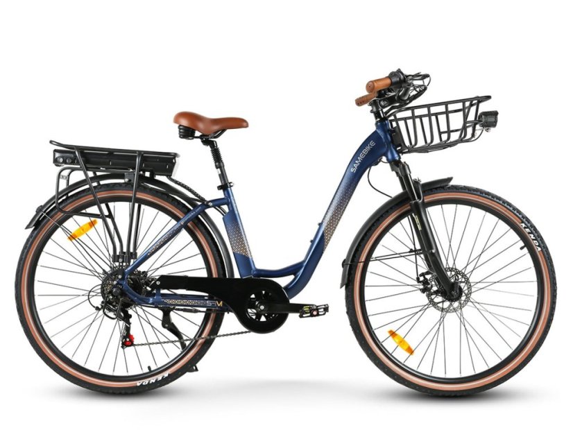 Elegantní městské retro elektrokolo SAMEBIKE RS-A07 - Barva: Tyrkysová