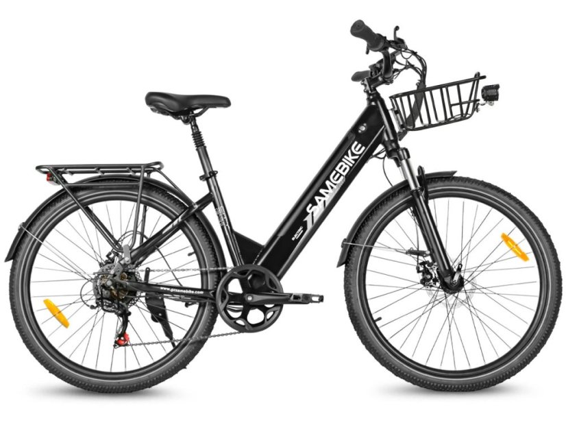 Všestranné městské elektrokolo SAMEBIKE RS-A01 Pro-T - Barva: Černá