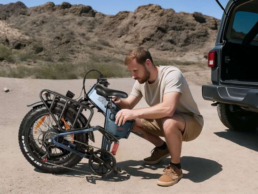 Skládací Fat Bike SAMEBIKE RS-A02 - Barva: Tmavě modrá
