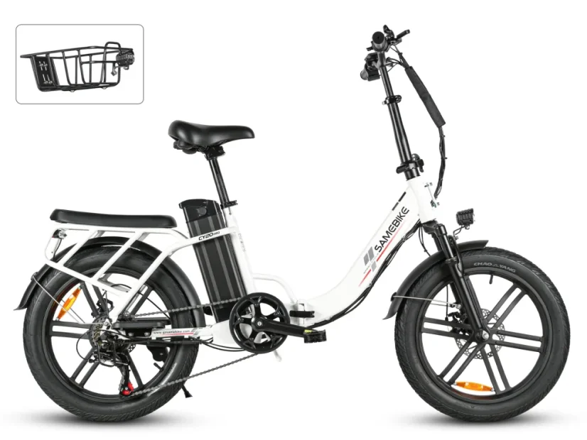 Skládací městské elektrokolo SAMEBIKE CY20 Pro - Barva: Černá