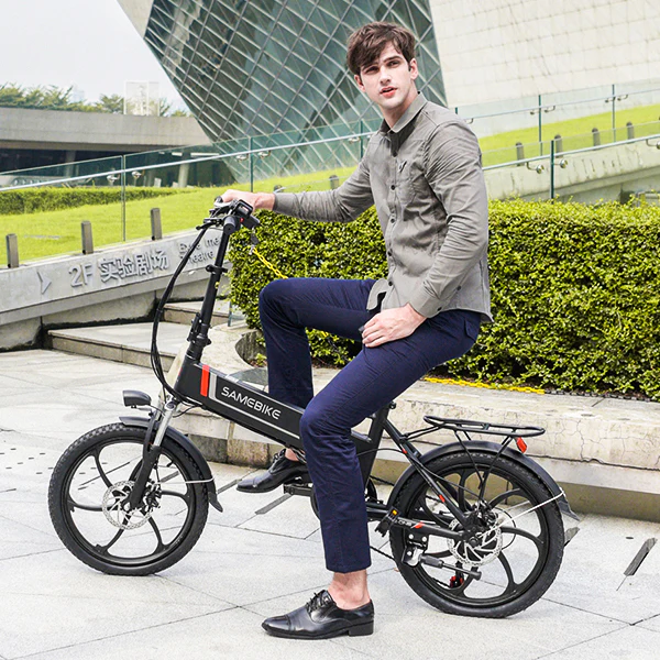 Skládací městské elektrokolo SAMEBIKE 20LVXD30 - Barva: Černá