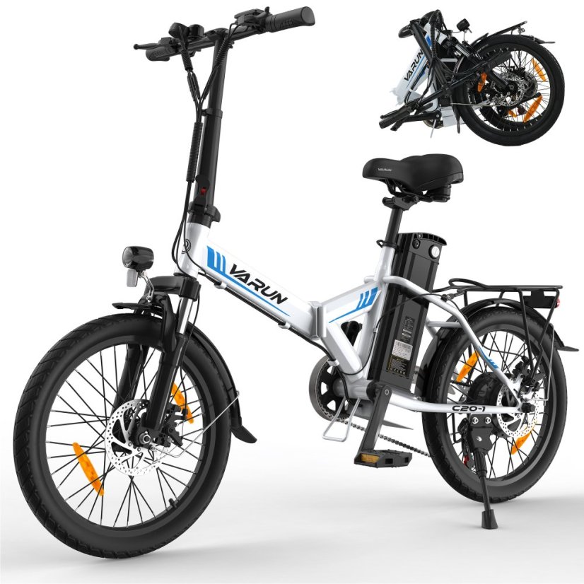 Skládací městské elektrokolo VARUN C20 - Barva: Bílá