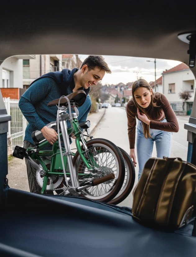 Lehké skládací městské elektrokolo OneSport OT02 - Barva: Červená