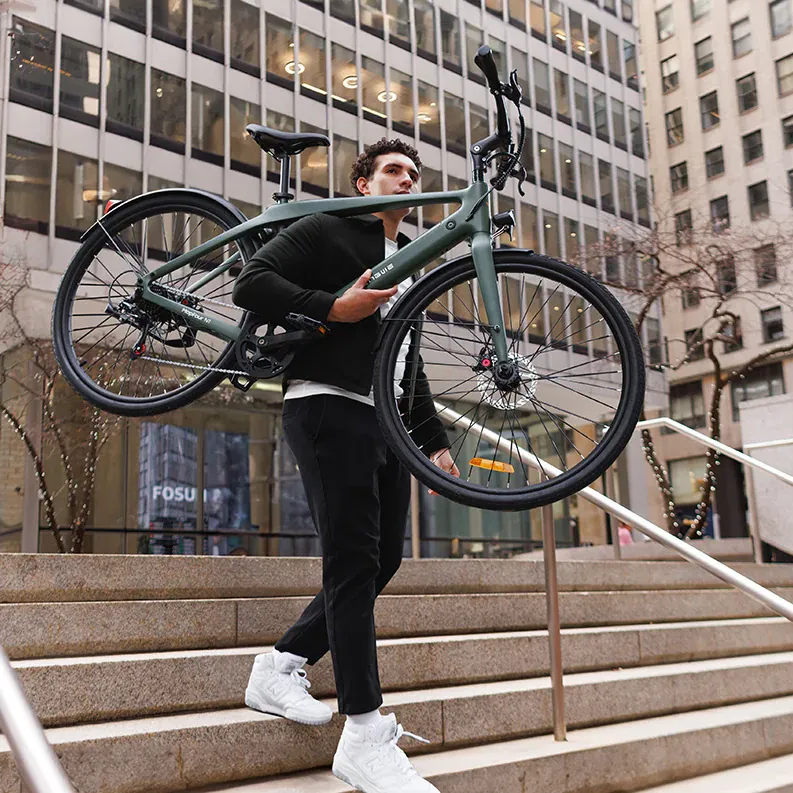 Karbonové městské elektrokolo ENGWE N1 AIR ST, dámské - Barva: Inkoustově zelená, Brzdy: Hydraulické