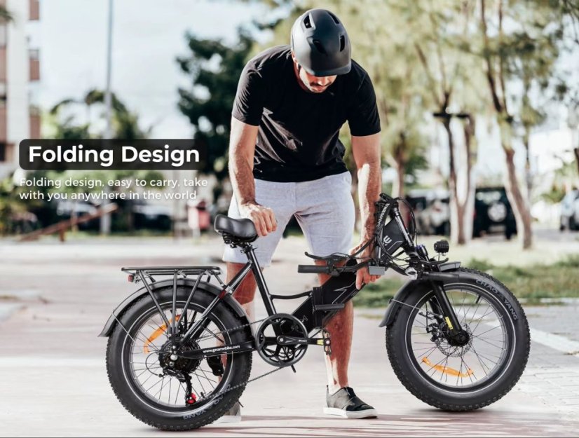 Výkonný skládací Fat Bike SAMEBIKE LOTDM200-II - Barva: Šedá
