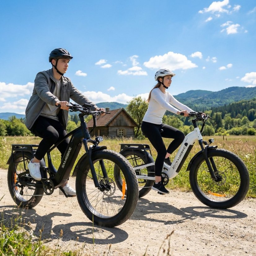 Výkonné fatbike elektrokolo SAMEBIKE STORM 48V 20Ah - Barva: Bílá
