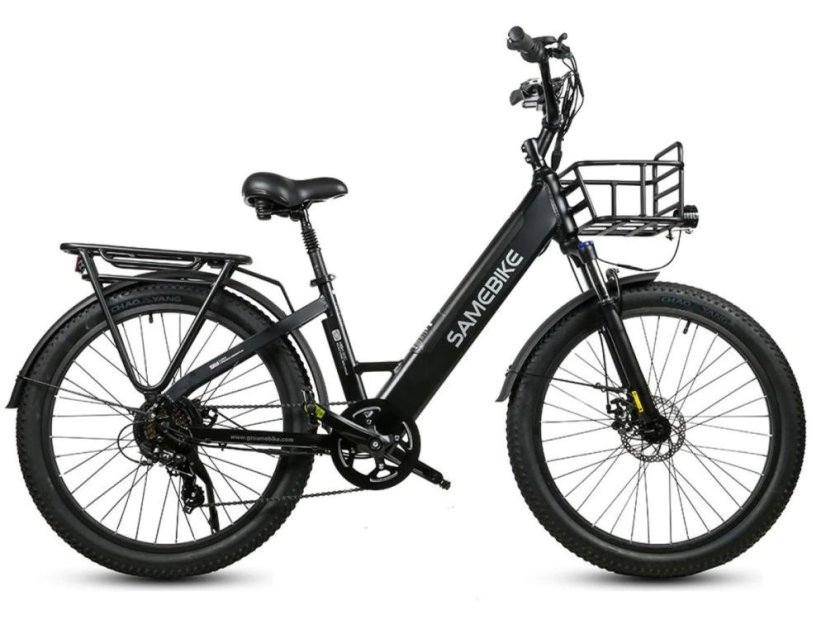 Robustní městské elektrokolo SAMEBIKE RS-A01 Plus - Barva: Černá