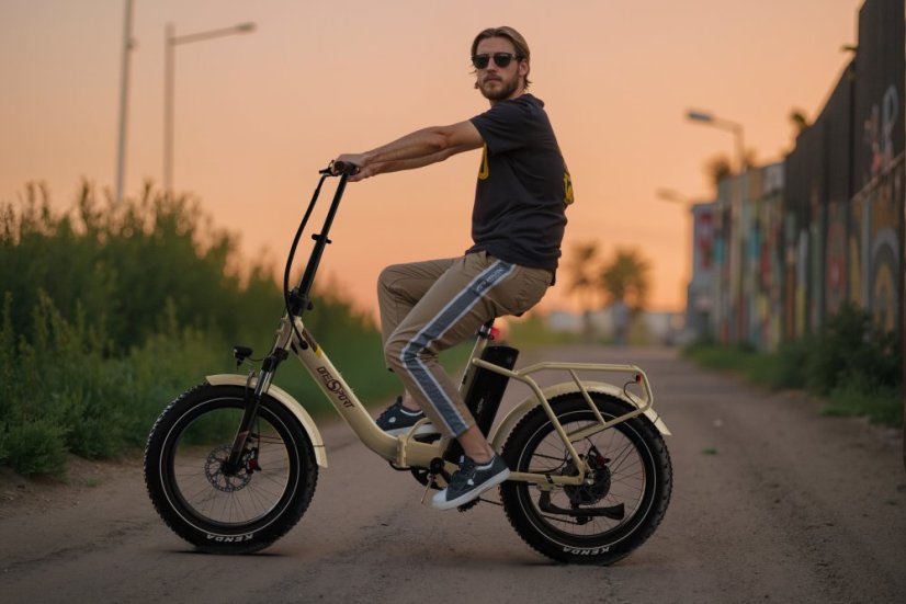 Skládací městské elektrokolo OT16 Max - Barva: Černá - Hnědá