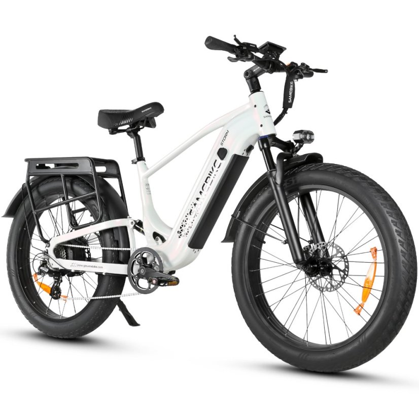 Výkonné fatbike elektrokolo SAMEBIKE STORM 48V 20Ah - Barva: Bílá