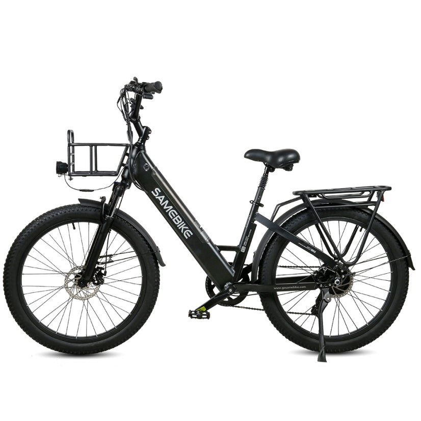 Robustní městské elektrokolo SAMEBIKE RS-A01 Plus - Barva: Černá