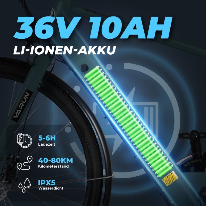 Stylové městské elektrokolo VARUN C7007 - Barva: Modrá