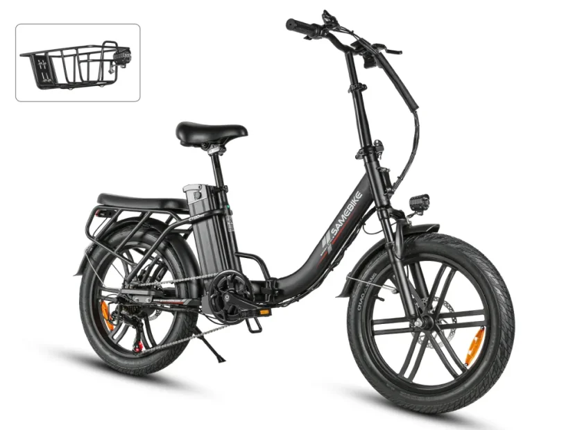 Skládací městské elektrokolo SAMEBIKE CY20 Pro - Barva: Černá