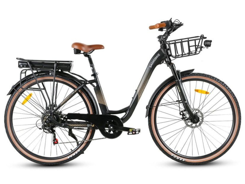 Elegantní městské retro elektrokolo SAMEBIKE RS-A07 - Barva: Tyrkysová