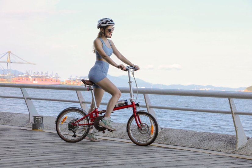 Lehké skládací městské elektrokolo OneSport OT02 - Barva: Červená