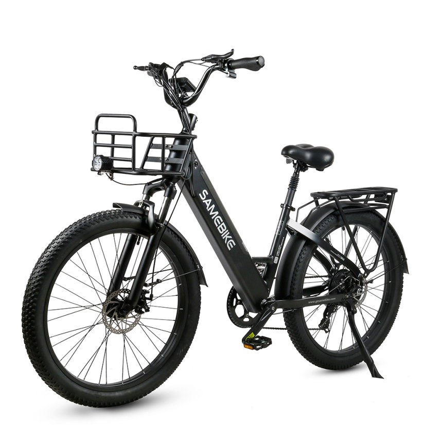 Robustní městské elektrokolo SAMEBIKE RS-A01 Plus - Barva: Černá