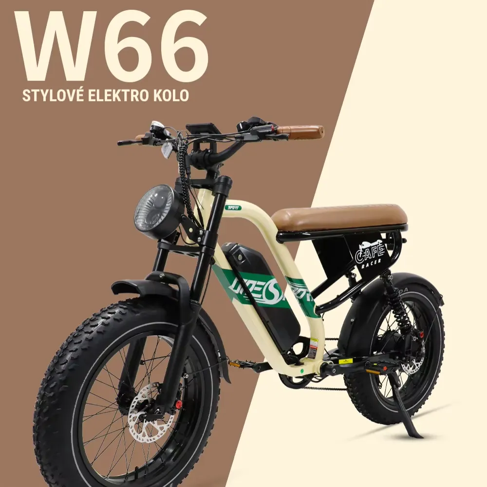Retro elektrokolo v designu mopedu ONESPORT W66 - zdolá každý terén