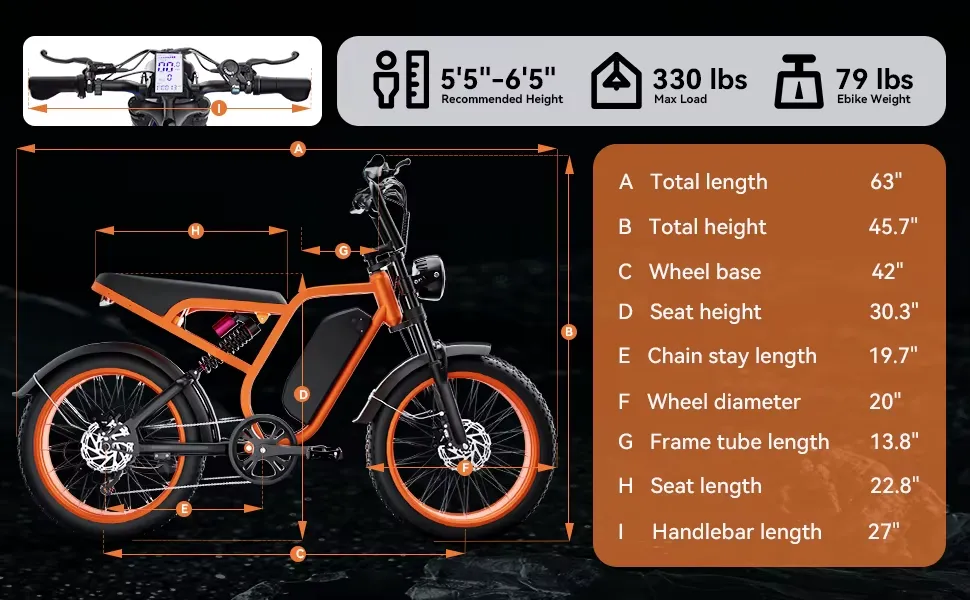 Rozměry elektrokola Bluvall SU8